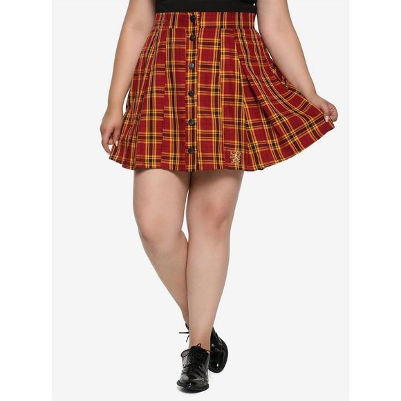 Harry Potter Gryffindor Pleated Plaid Skirt Plus Size 2 - Picture 1 of 12